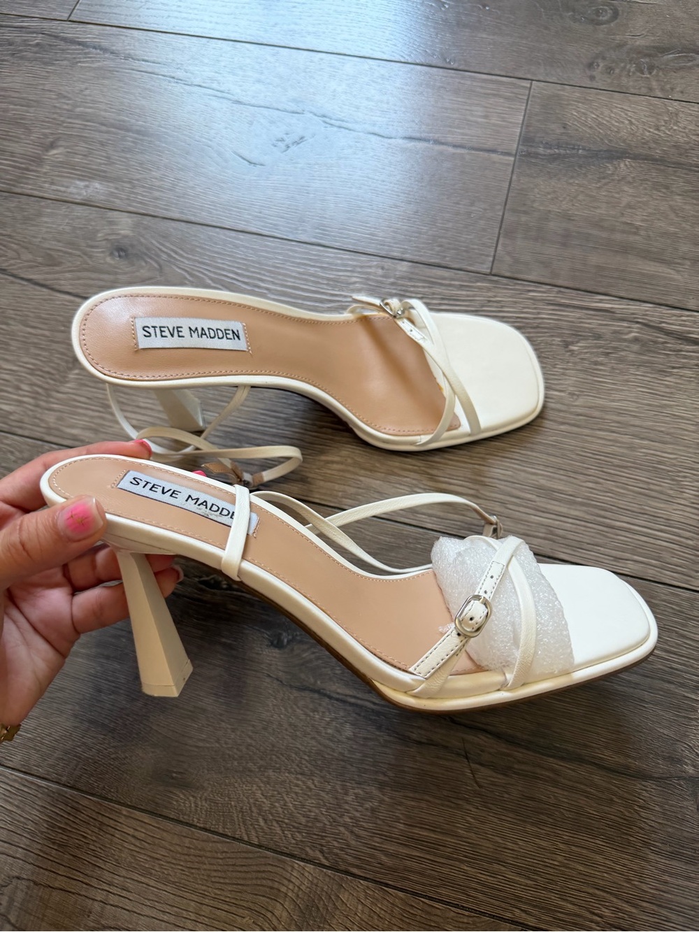 Steve Madden Women's White Strappy Heels